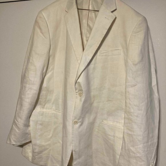 SADDLEBRED WHITE LINEN SPORTS COAT - Picture 4 of 8